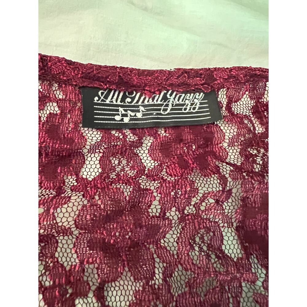 Vintage burgundy lace cinch back maxi dress All That Jazz dark romantic gothic - Picture 9 of 10